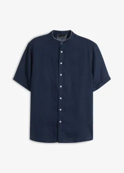 Hombre bonprix bonprix Camisa de manga corta de mezcla de lino fresco