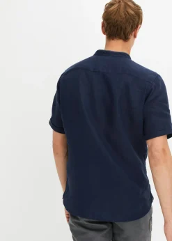 Hombre bonprix bonprix Camisa de manga corta de mezcla de lino fresco