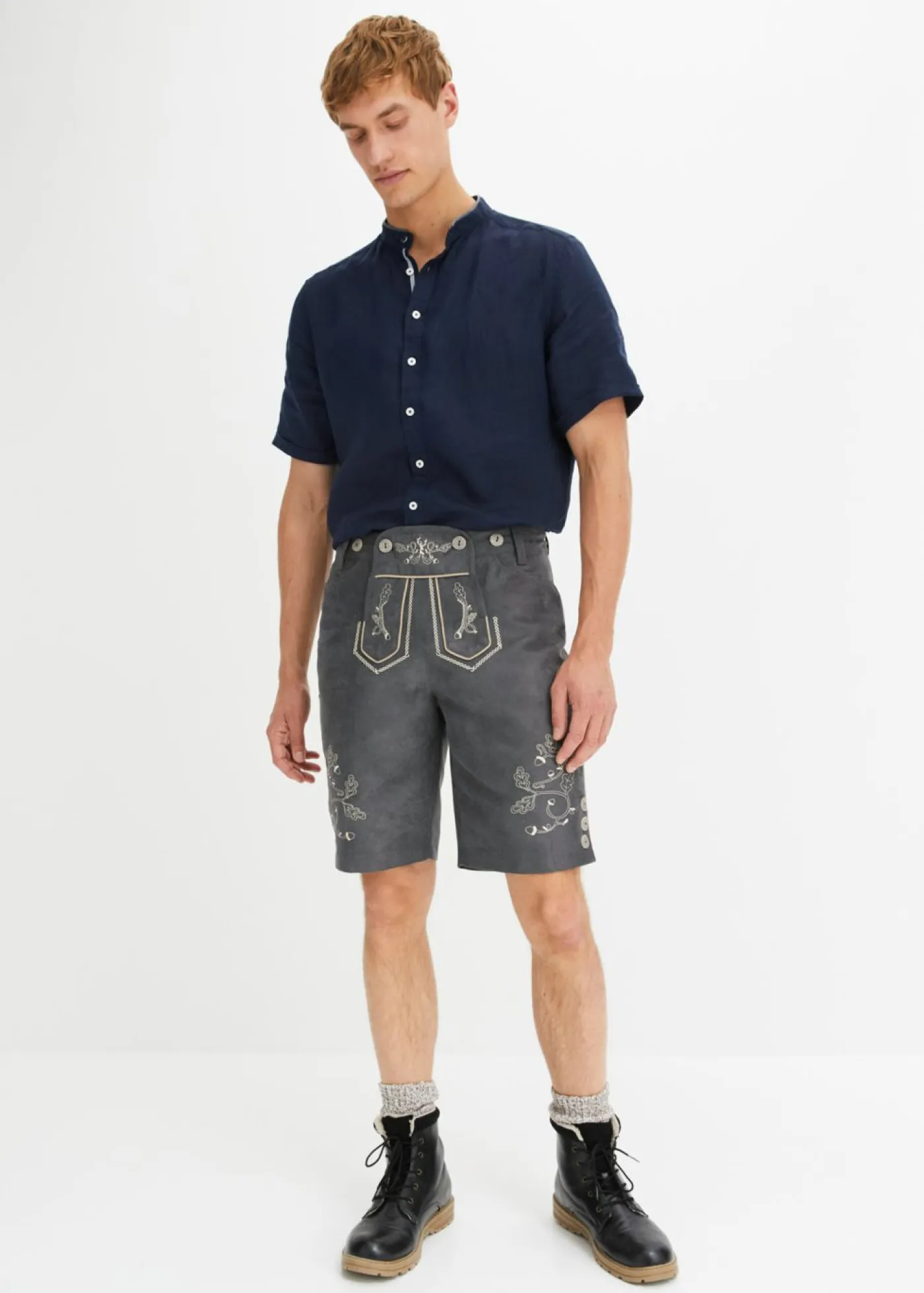 Hombre bonprix bonprix Camisa de manga corta de mezcla de lino fresco