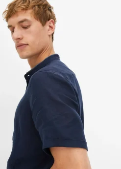 Hombre bonprix bonprix Camisa de manga corta de mezcla de lino fresco