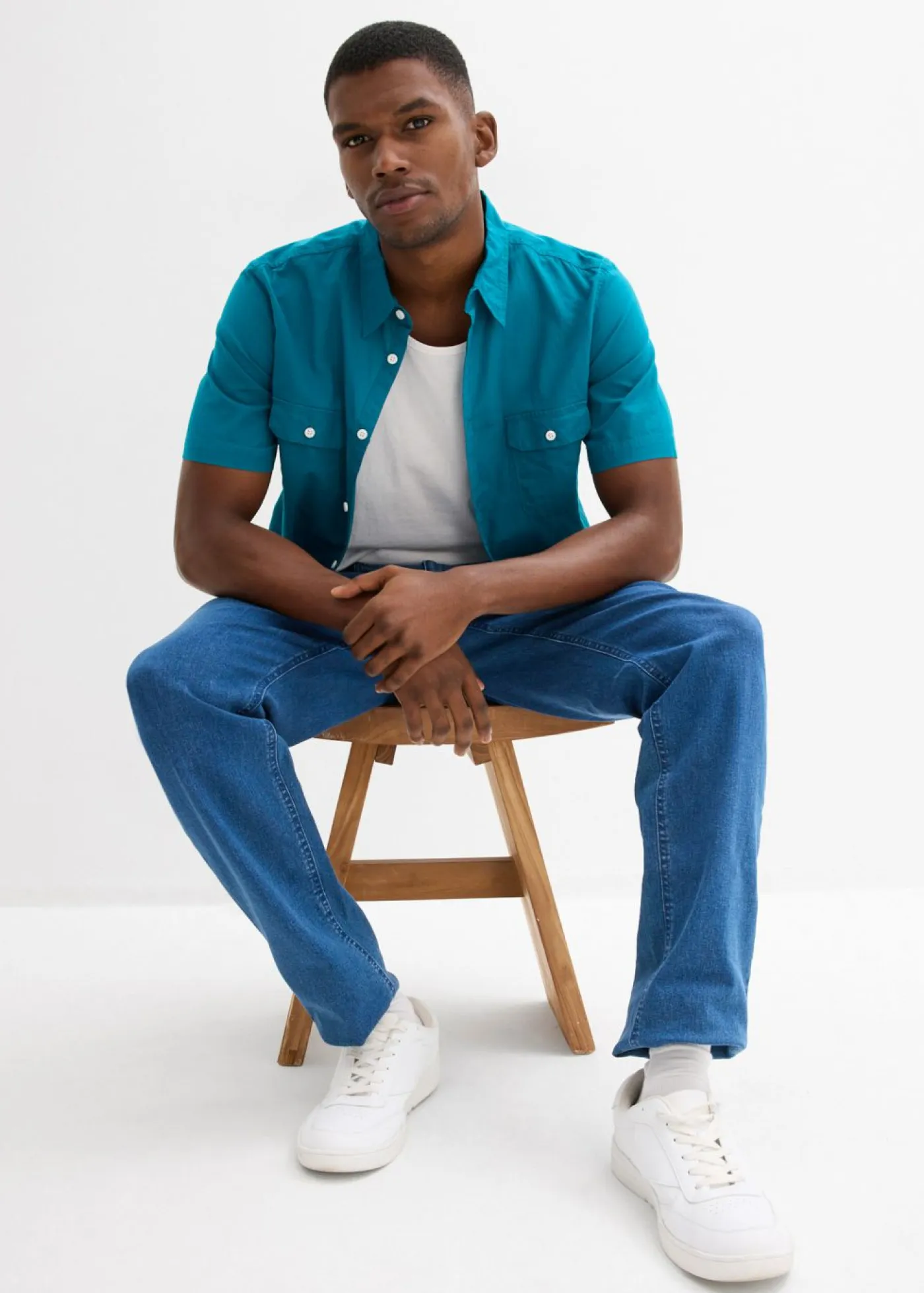 Hombre bonprix bonprix Camisa de manga corta de algodón puro