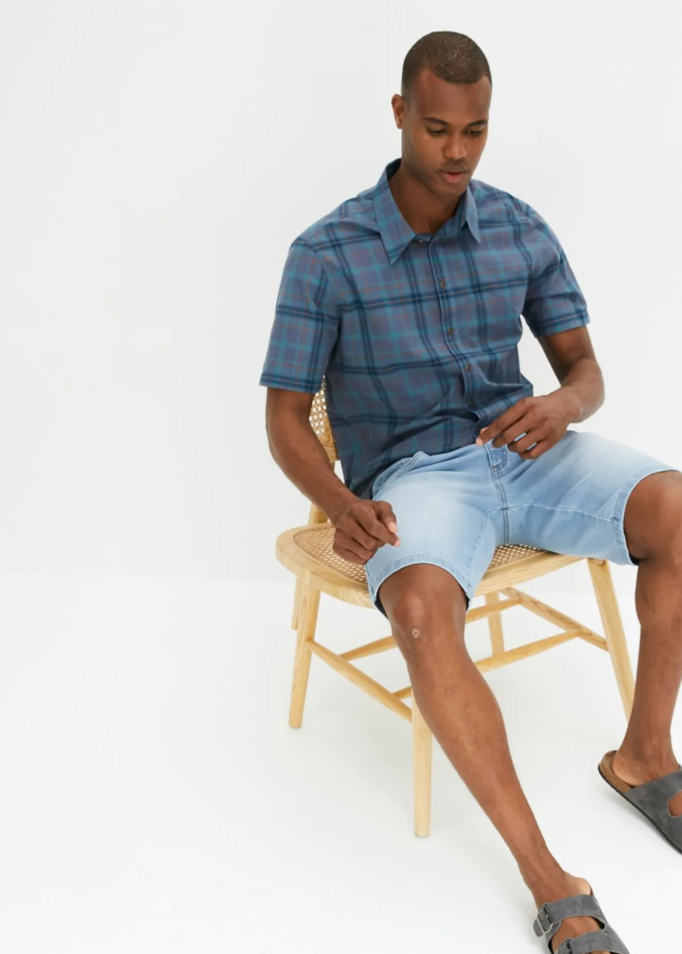 Hombre bonprix bonprix Camisa de manga corta de algodón puro