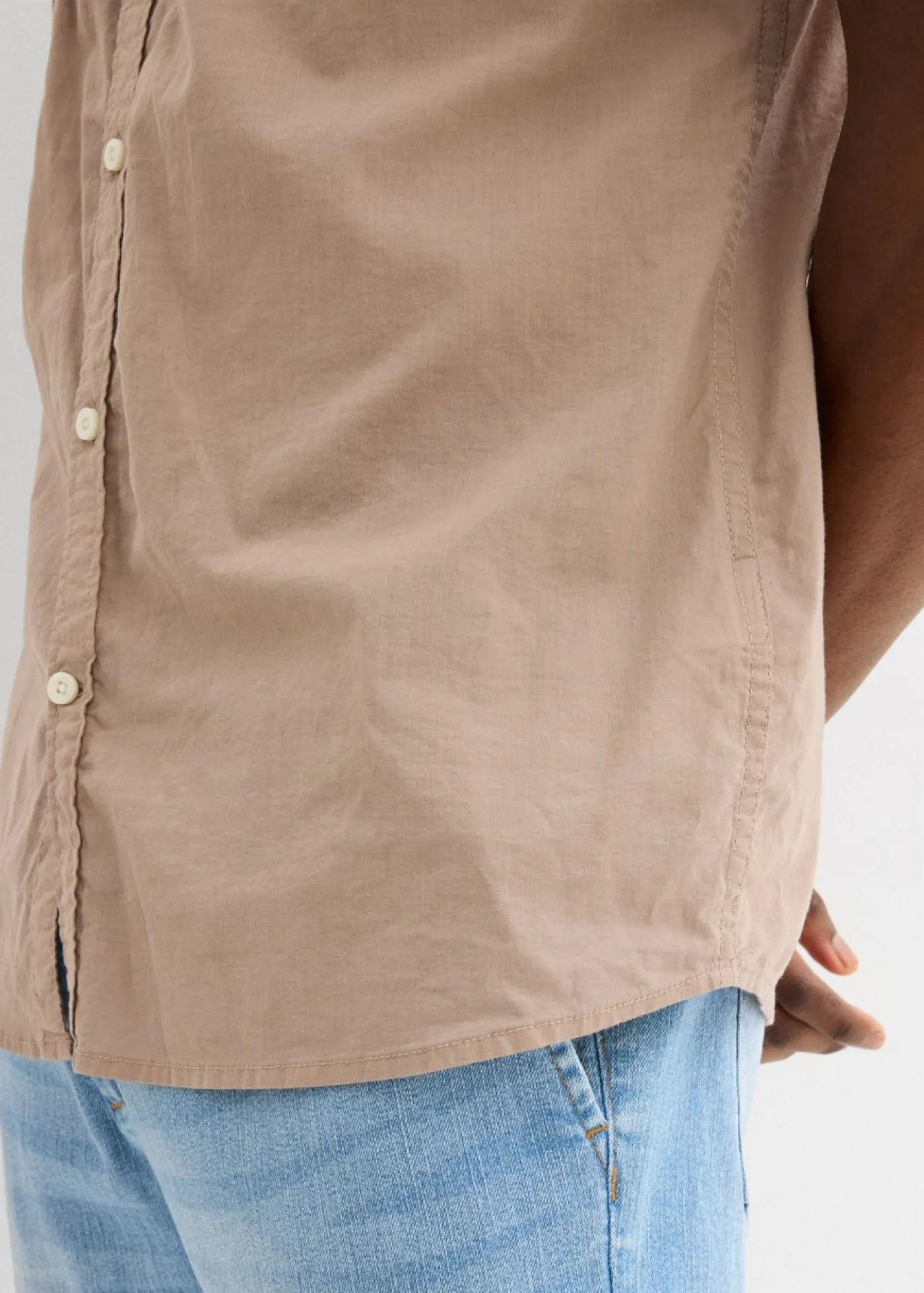 bonprix bonprix Básicos En Rebajas|Camisas>Camisa de manga corta de algodón puro Marrón grisáceo