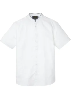 bonprix bonprix Camisas>Camisa de manga corta de mezcla de lino fresco Blanco