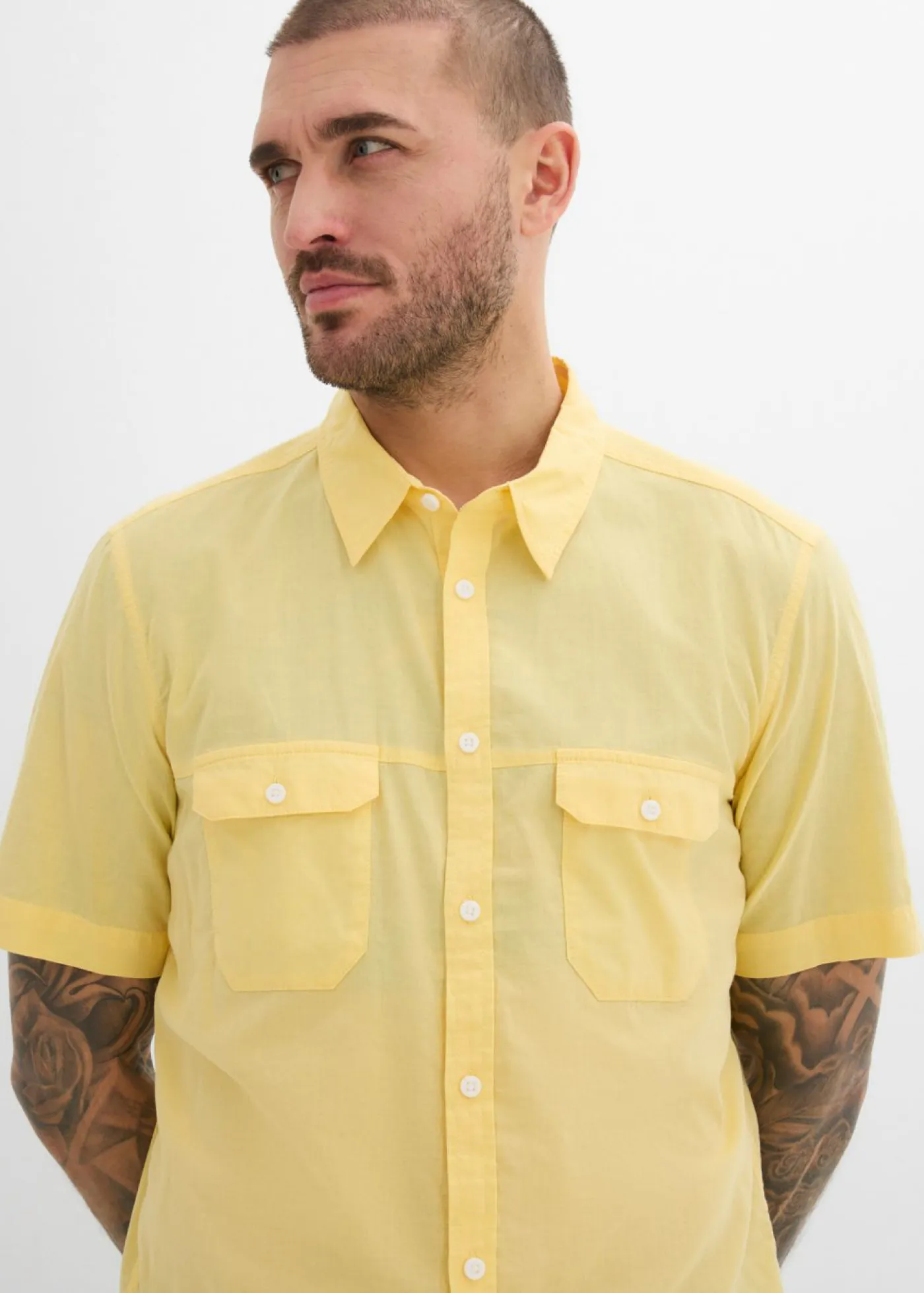 Hombre bonprix bonprix Camisa de manga corta de algodón puro