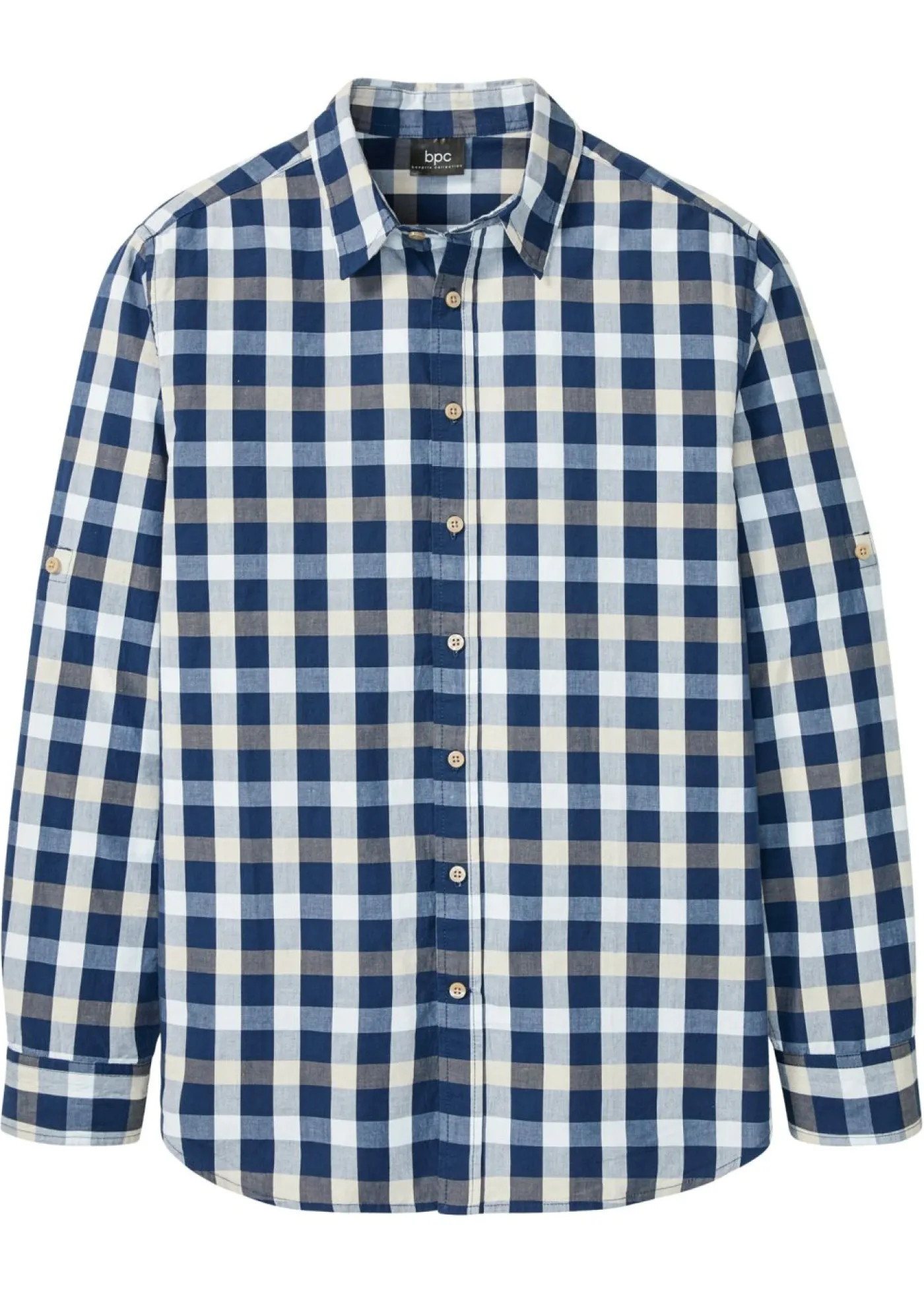 bonprix bonprix Camisas>Camisa de manga larga azul almirante a cuadros