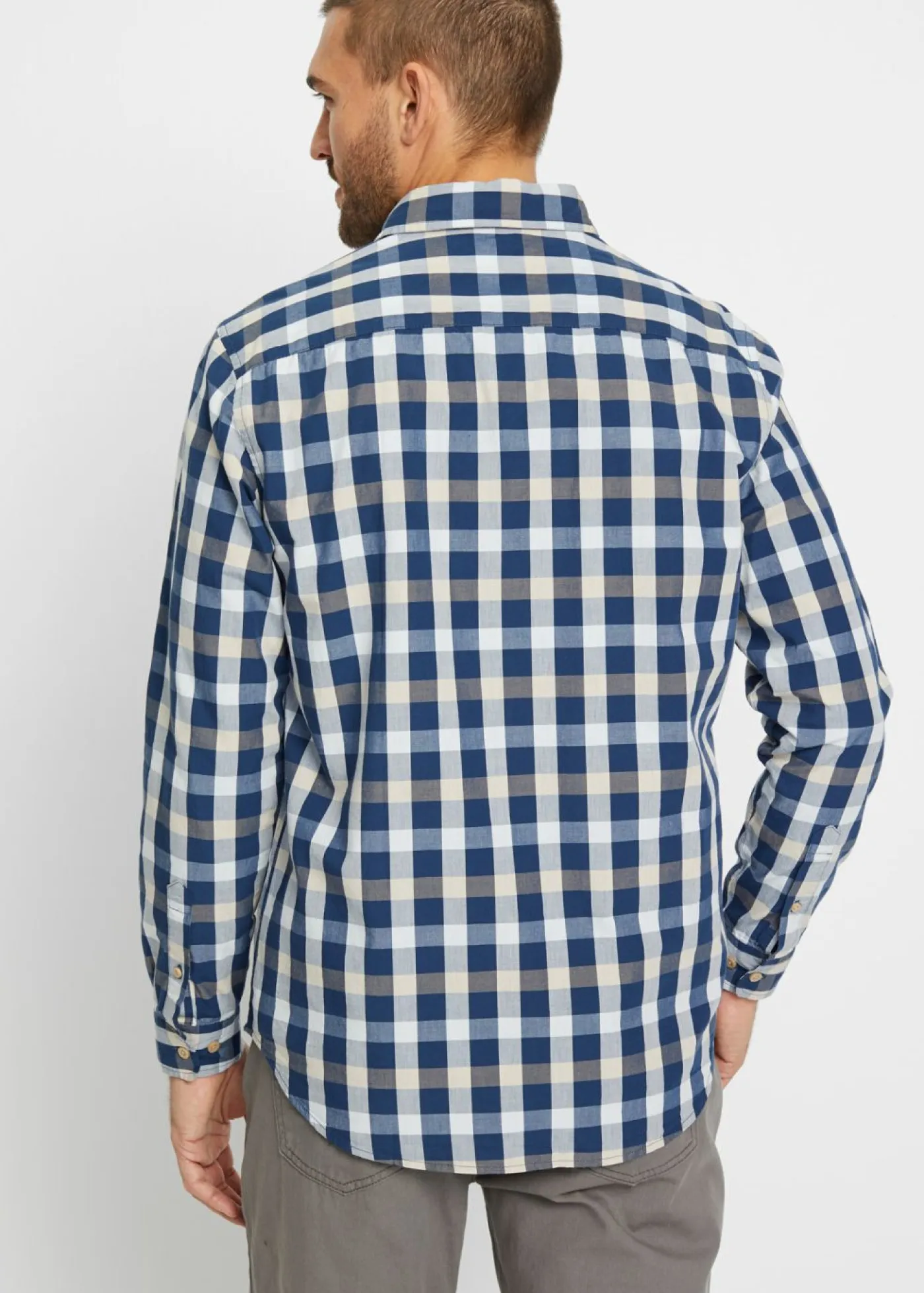 bonprix bonprix Camisas>Camisa de manga larga azul almirante a cuadros