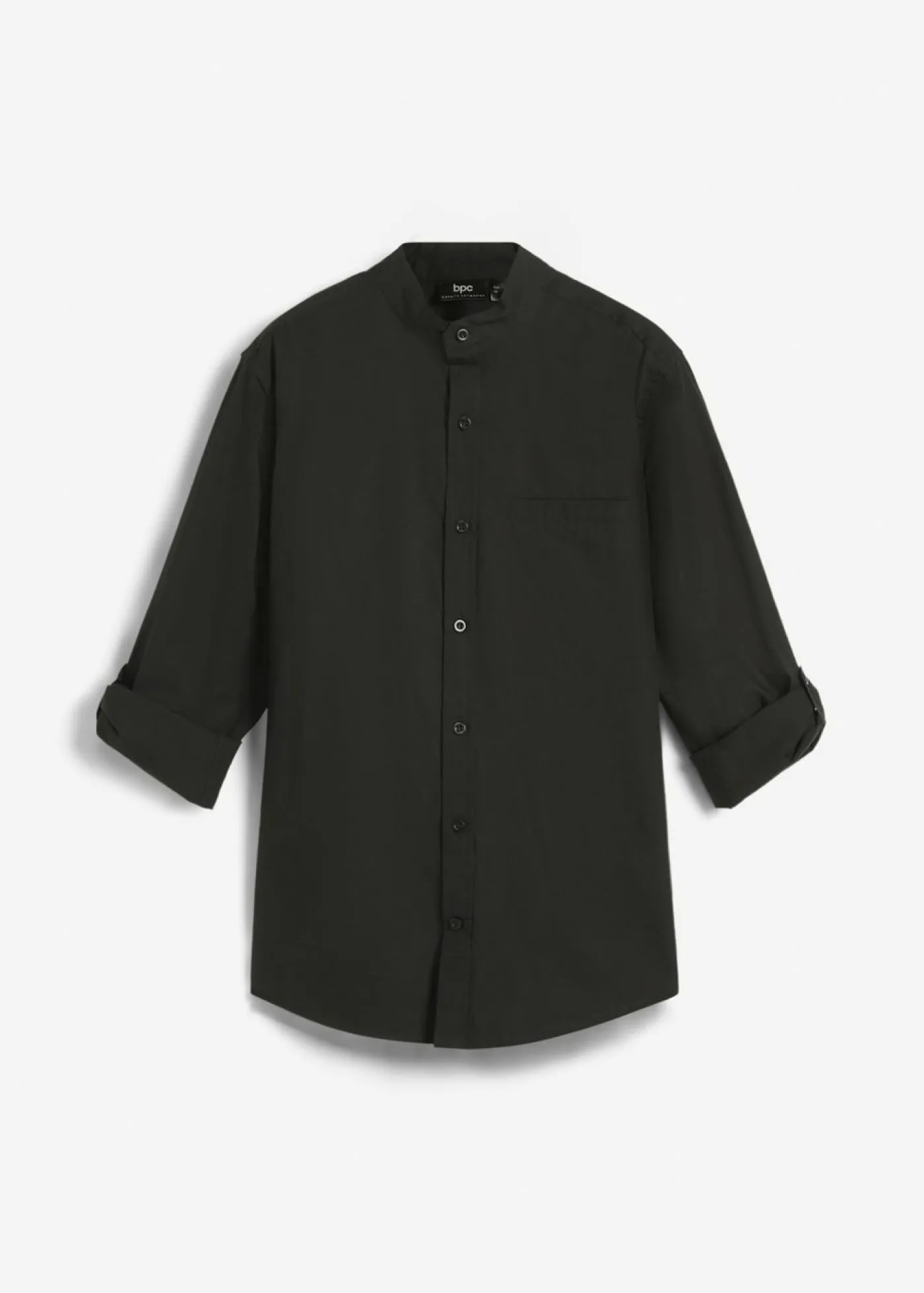 bonprix bonprix Ropa 9 A 16 Años·Conjuntos Y Camisas>Camisa de manga larga con dobladillo de algodón puro Negro