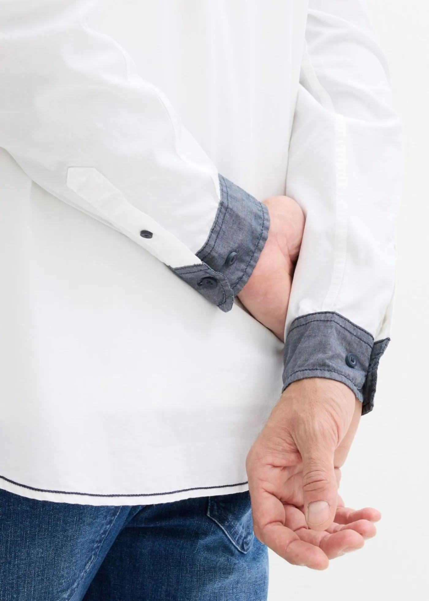 bonprix bonprix Camisas>Camisa de manga larga de algodón puro Blanco