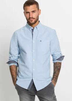 Hombre bonprix bonprix Camisa de manga larga tipo Oxford de algodón puro