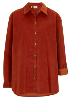 Mujer bonprix bonprix Camisa de pana con abertura lateral