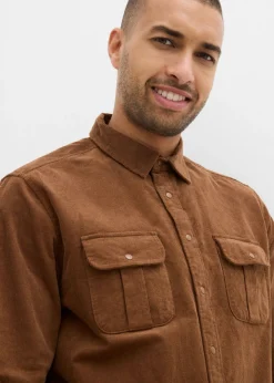 Hombre bonprix bonprix Camisa de pana elástica con algodón