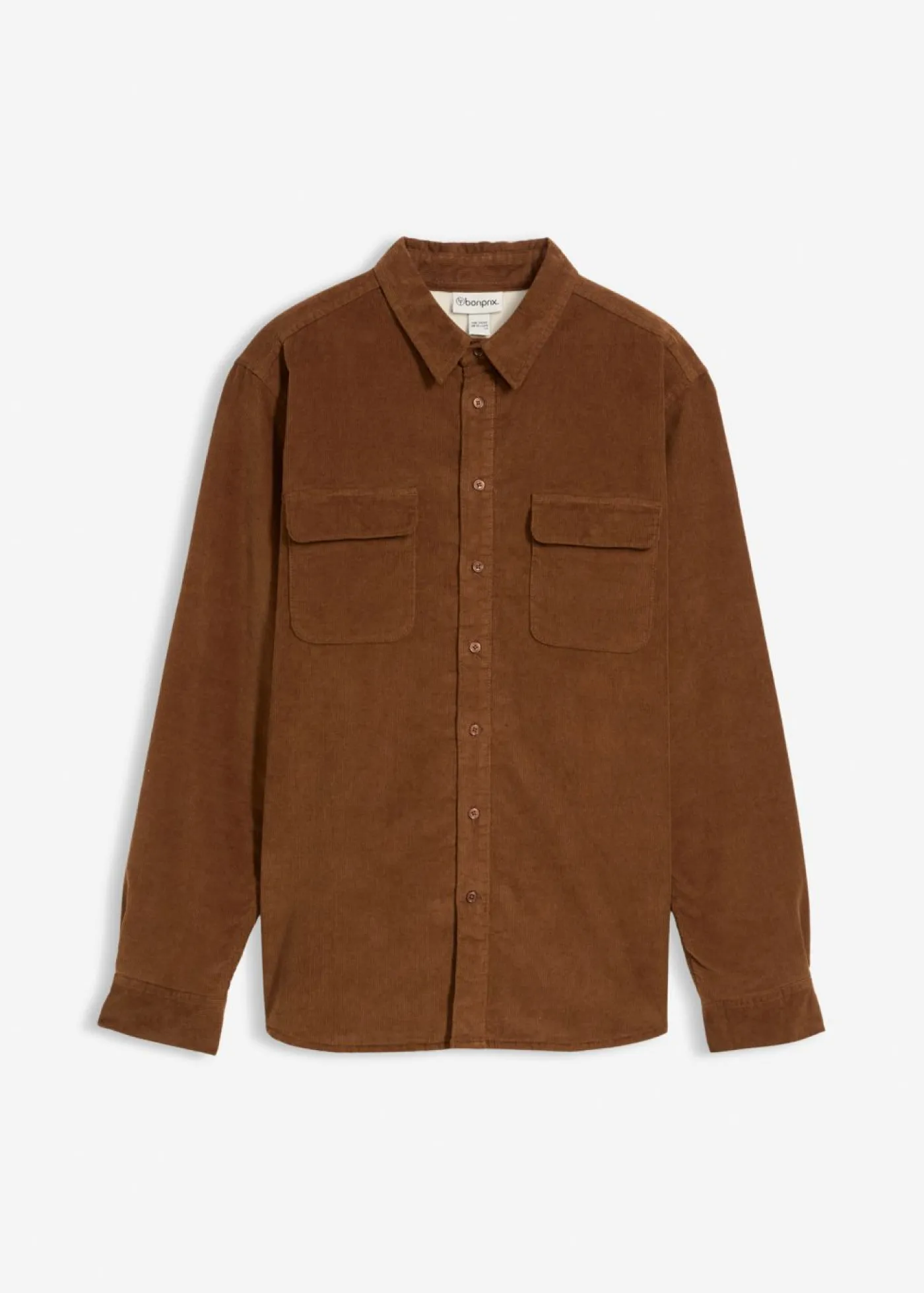 Hombre bonprix bonprix Camisa de pana térmica con tejido elástico y forro polar cálido