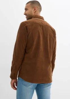 Hombre bonprix bonprix Camisa de pana térmica con tejido elástico y forro polar cálido