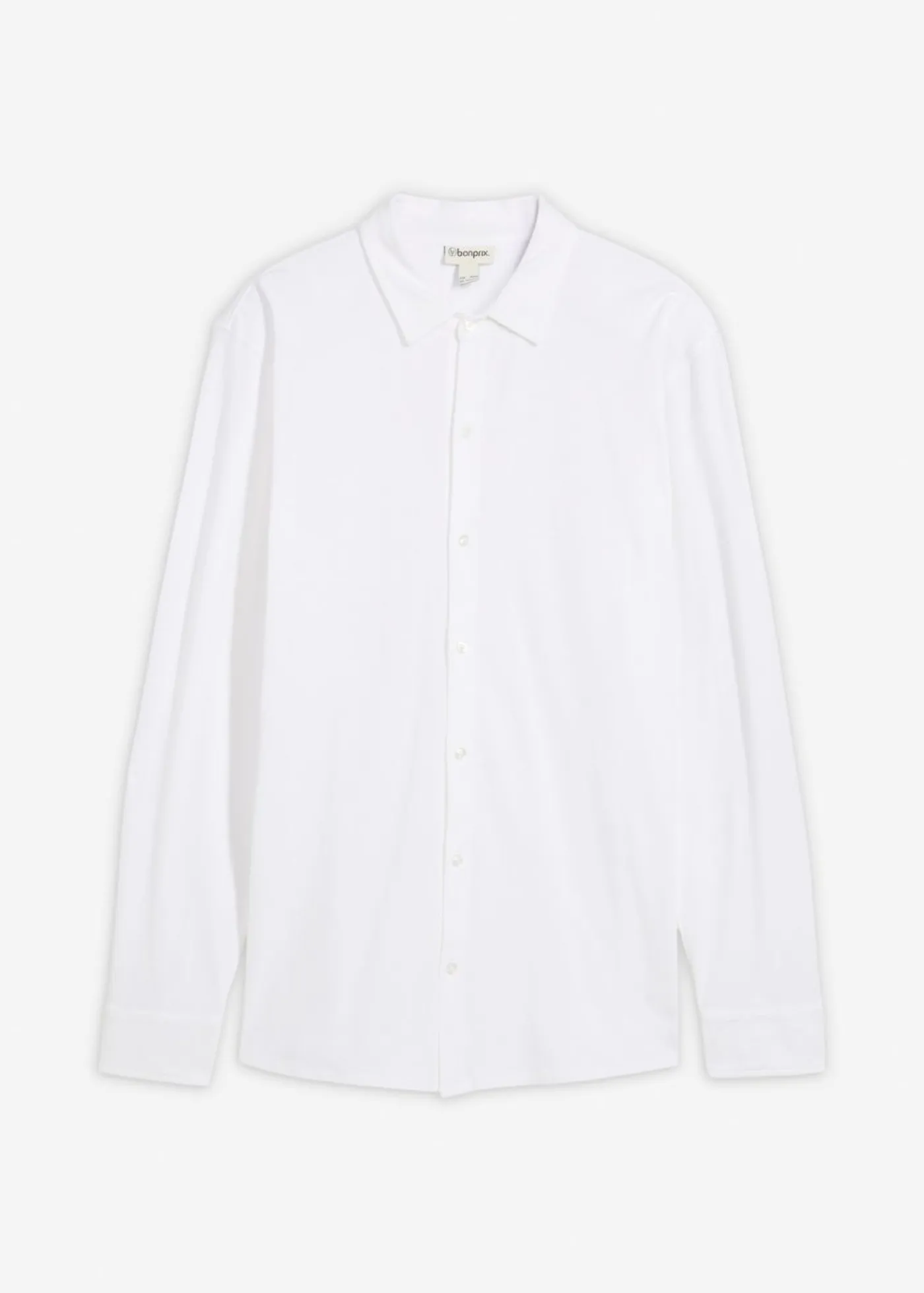 bonprix bonprix Camisas>Camisa elástica de piqué de algodón con corte ajustado Blanco