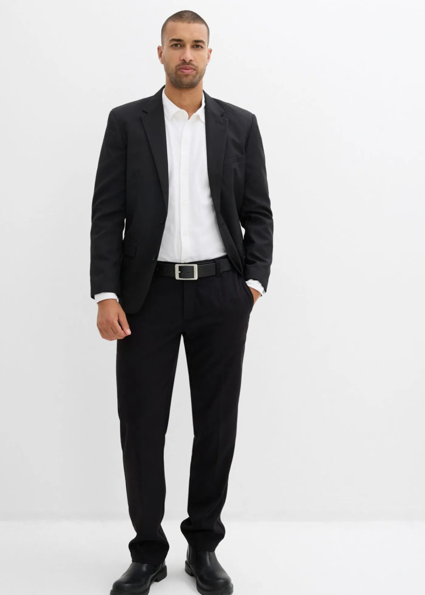 bonprix bonprix Camisas>Camisa elástica de piqué de algodón con corte ajustado Blanco