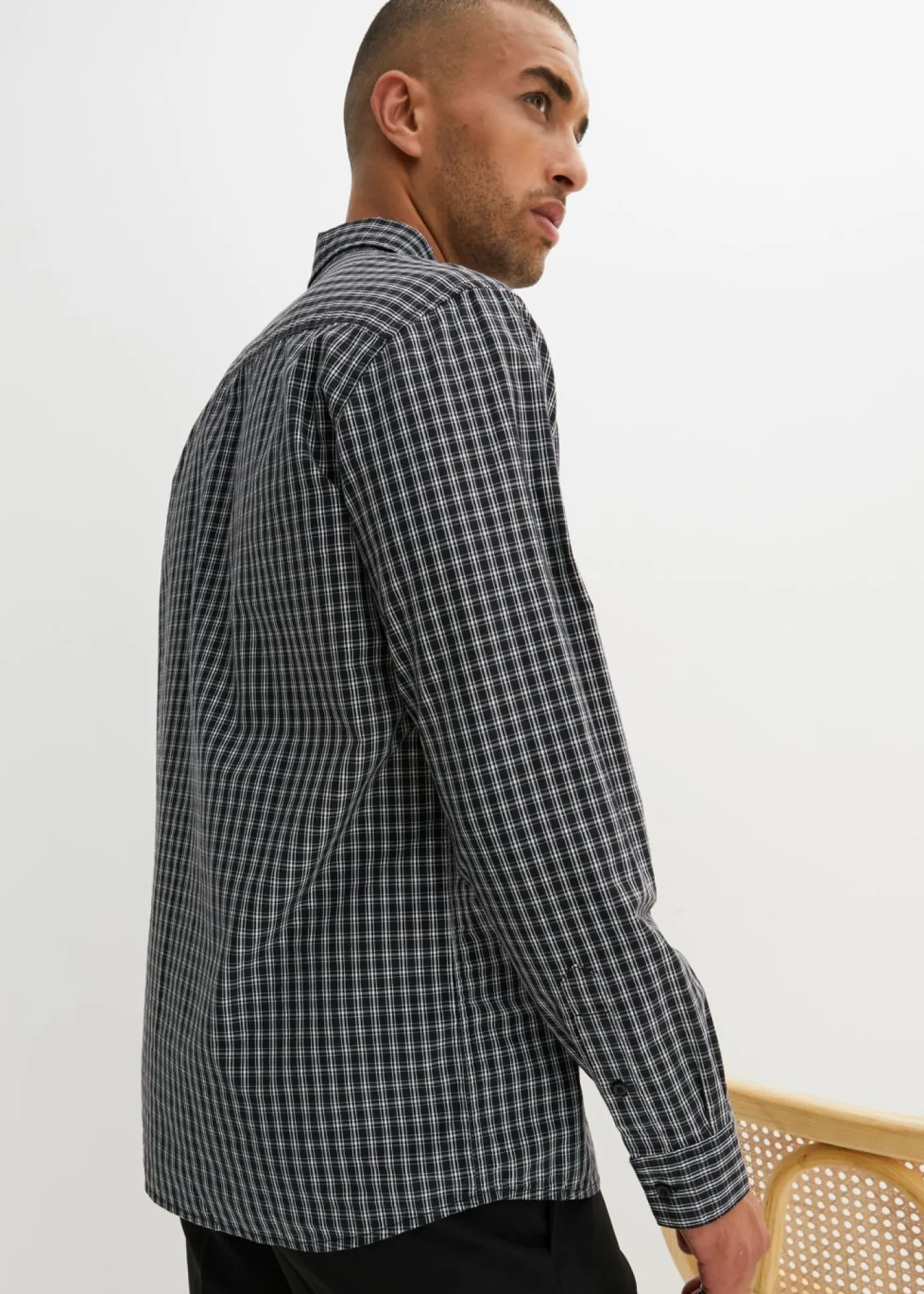 bonprix bonprix Camisas>Camisa formal Negro-blanco a cuadros