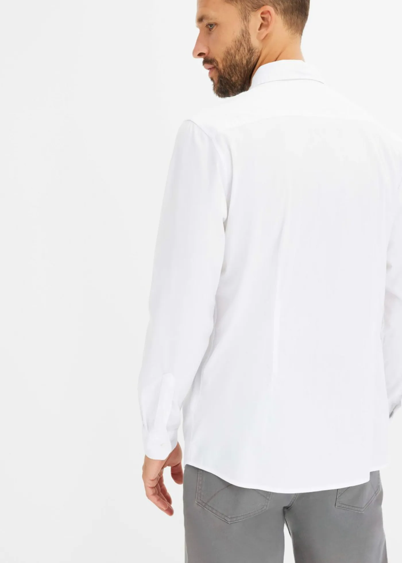 bonprix bonprix Camisas>Camisa formal con elástico y corte regular Blanco