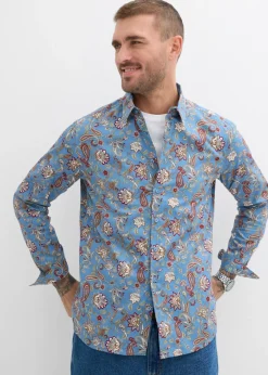 bonprix bonprix Camisas>Camisa formal de algodón puro con corte slim verde mar