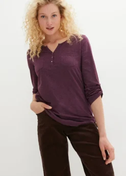 Mujer bonprix bonprix Camisa henley de algodón con botones