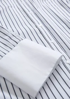 bonprix bonprix Esenciales|Camisas Y Blusas>Camisa holgada de algodón puro Blanco-azul marino con rayas