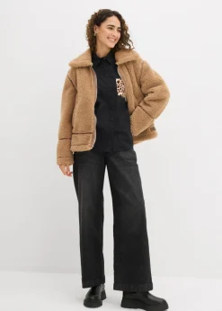 Mujer bonprix bonprix Camisa oversize con bolsillo en contraste