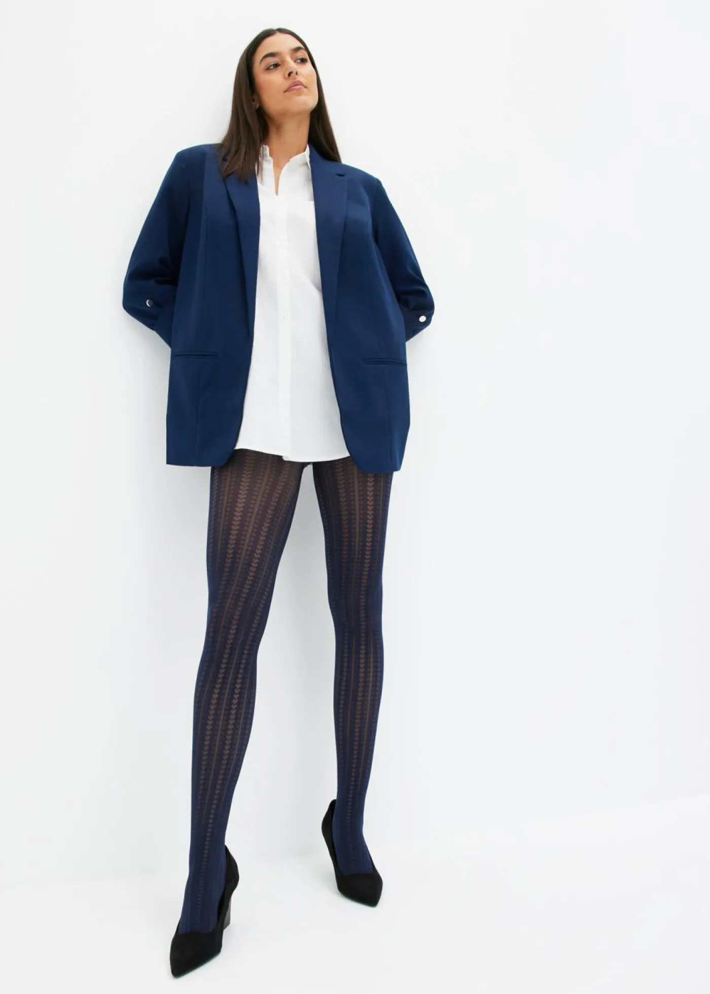 bonprix bonprix Camisas Y Blusas|Novedades>Camisa oversize de algodón con mangas 3/4 Blanco