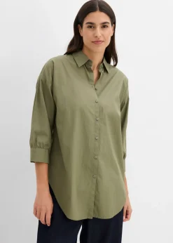 Mujer bonprix bonprix Camisa oversize de algodón con mangas 3/4