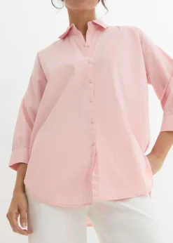 Mujer bonprix bonprix Camisa oversize de algodón con mangas 3/4
