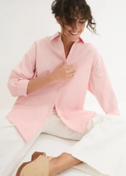 Mujer bonprix bonprix Camisa oversize de algodón con mangas 3/4