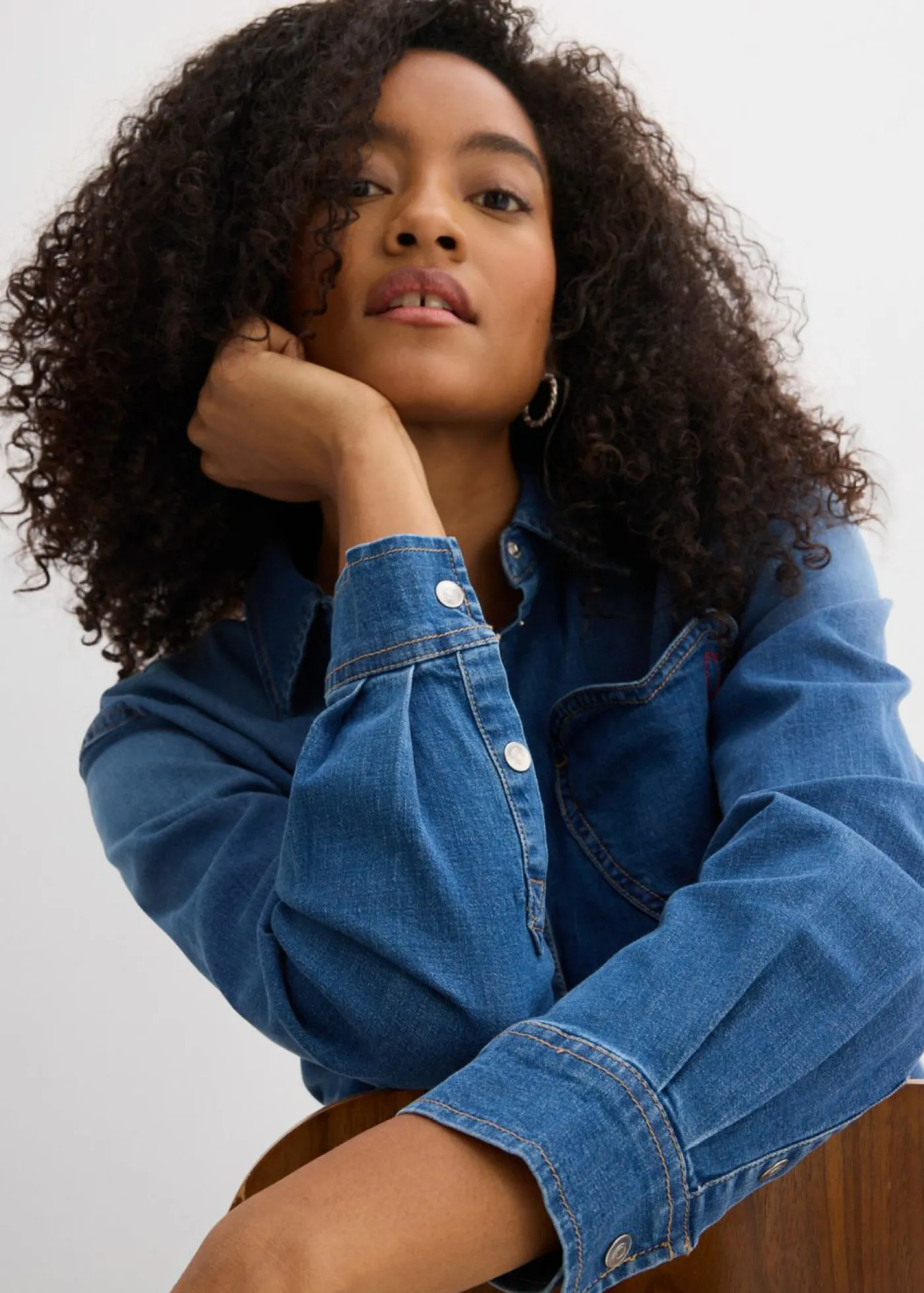 Mujer bonprix bonprix Camisa vaquera con algodón orgánico