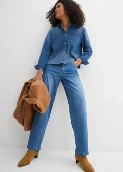 Mujer bonprix bonprix Camisa vaquera con algodón orgánico