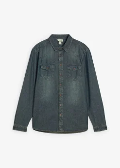 bonprix bonprix Camisas>Camisa vaquera de algodón puro denim medio-beige nuevo usado