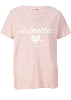 bonprix bonprix Camisetas>Camiseta Rosa empolvado-blanco estampado
