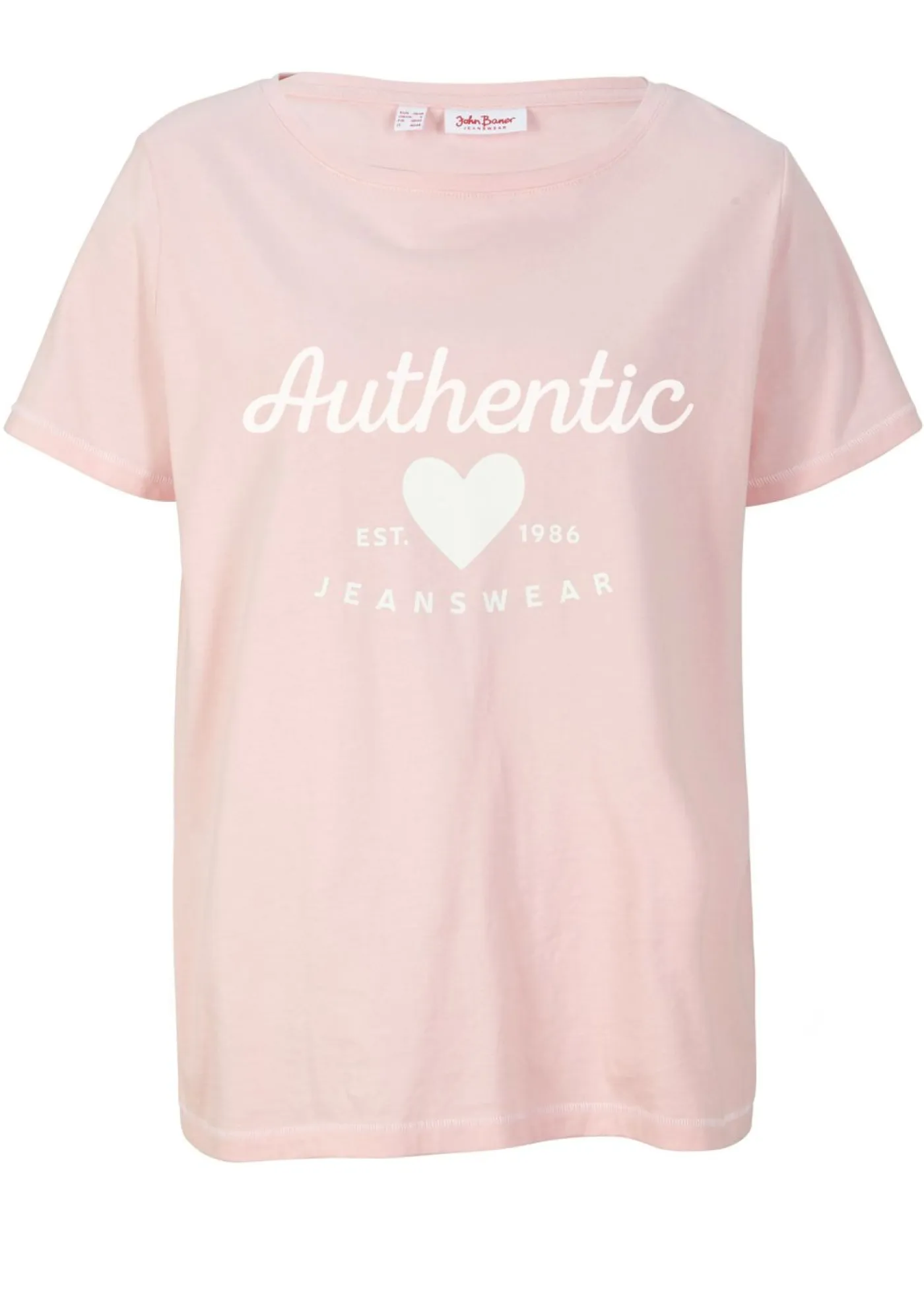 bonprix bonprix Camisetas>Camiseta Rosa empolvado-blanco estampado