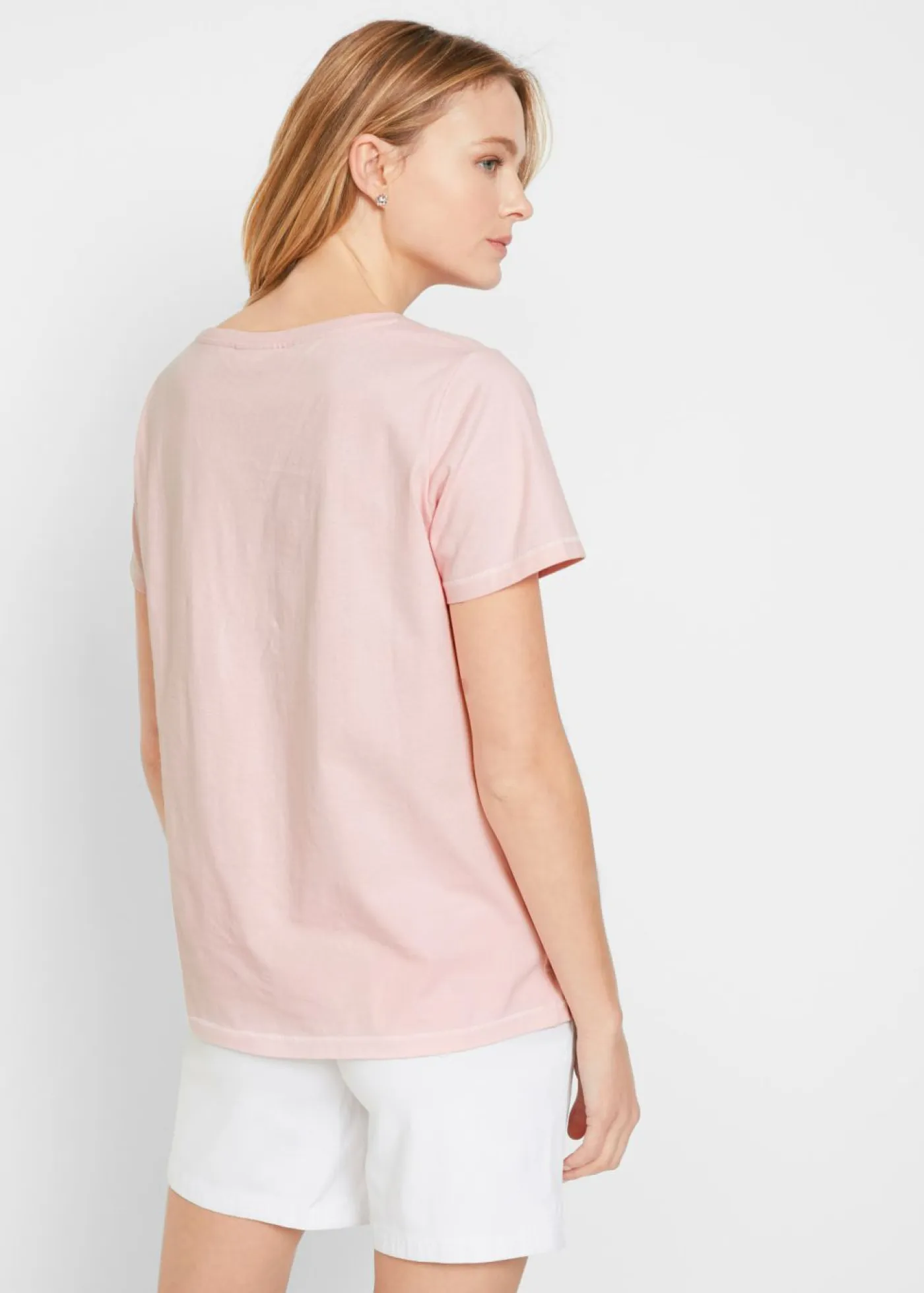 bonprix bonprix Camisetas>Camiseta Rosa empolvado-blanco estampado