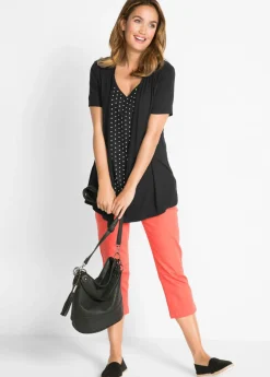 Mujer bonprix bonprix Camiseta 2 en 1 con escote en V y manga corta