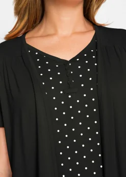 Mujer bonprix bonprix Camiseta 2 en 1 con escote en V y manga corta