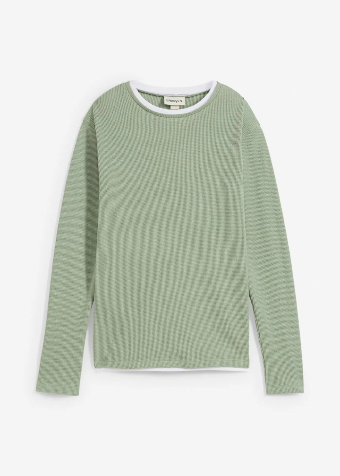 Niños bonprix bonprix Camiseta 2 en 1 de algodón puro con manga larga y aspecto gofrado