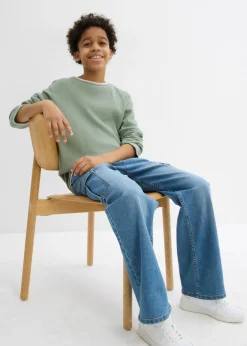 Niños bonprix bonprix Camiseta 2 en 1 de algodón puro con manga larga y aspecto gofrado