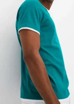 Hombre bonprix bonprix Camiseta 2 en 1 de manga corta (2 unidades)