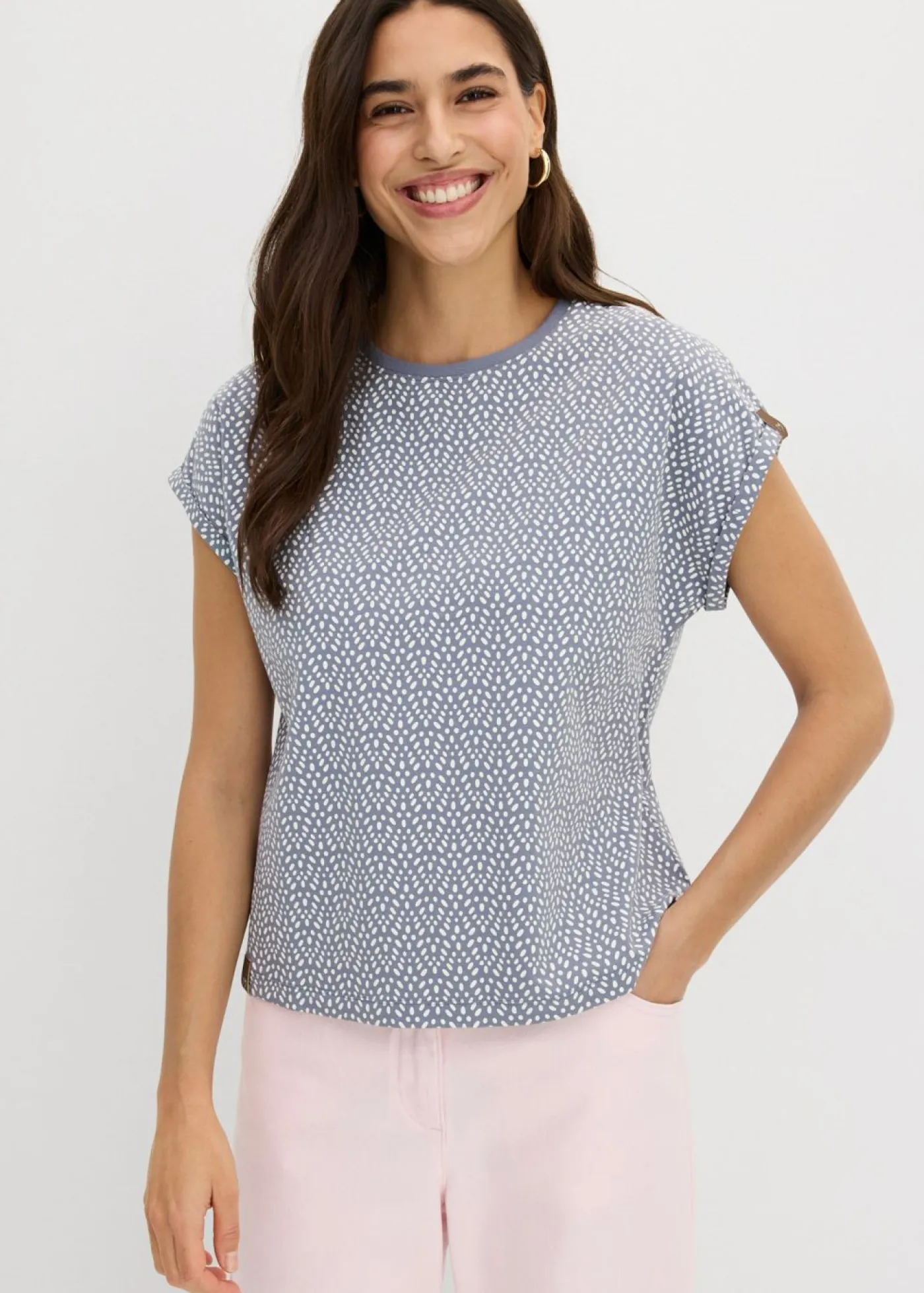 bonprix bonprix Camisetas>Camiseta (2 unidades) azul ahumado/amarillo pastel