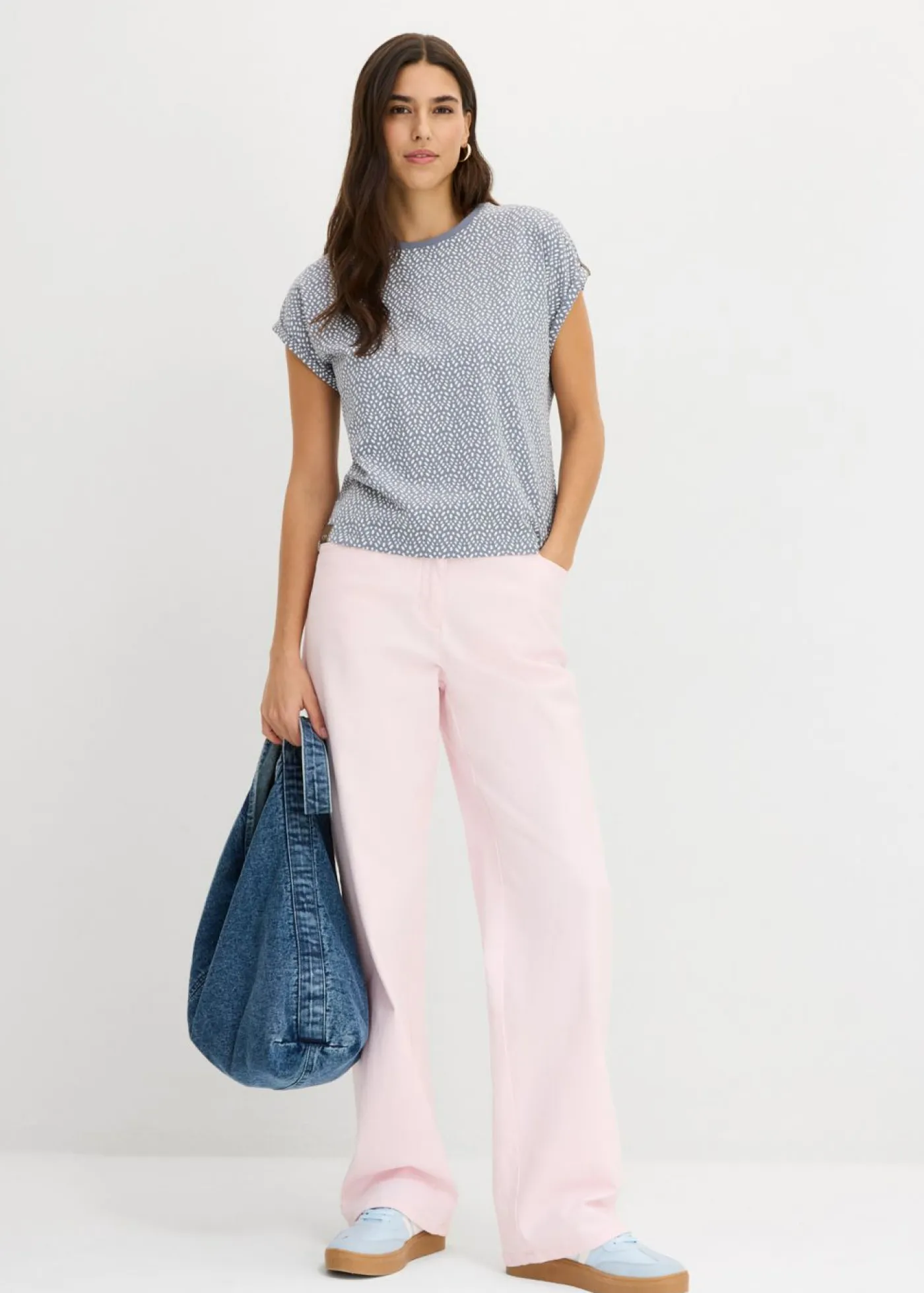 bonprix bonprix Camisetas>Camiseta (2 unidades) azul ahumado/amarillo pastel