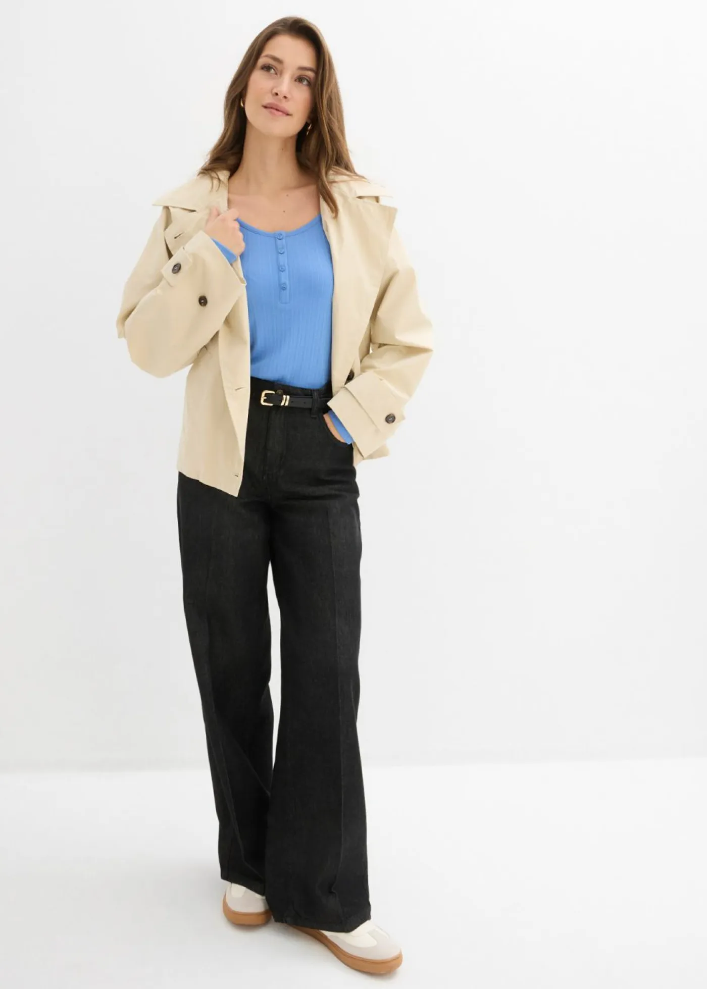 bonprix bonprix Básicos|Camisetas>Camiseta acanalada de manga larga azul provenzal