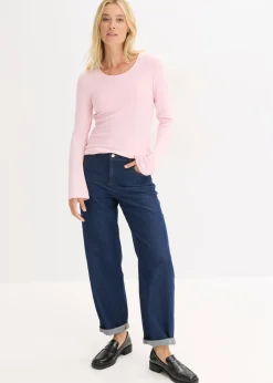 Mujer bonprix bonprix Camiseta acanalada de manga larga