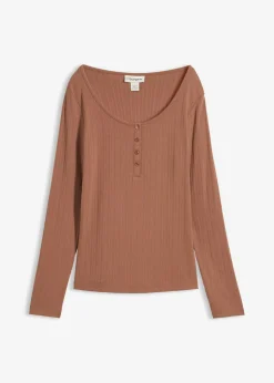 Mujer bonprix bonprix Camiseta acanalada de manga larga