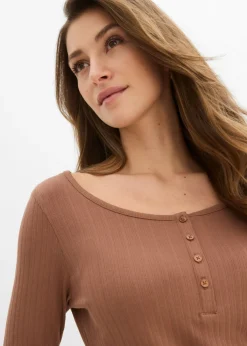 Mujer bonprix bonprix Camiseta acanalada de manga larga