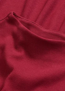 bonprix bonprix Esenciales|Camisetas>Camiseta acanalada de manga larga Rojo rubí