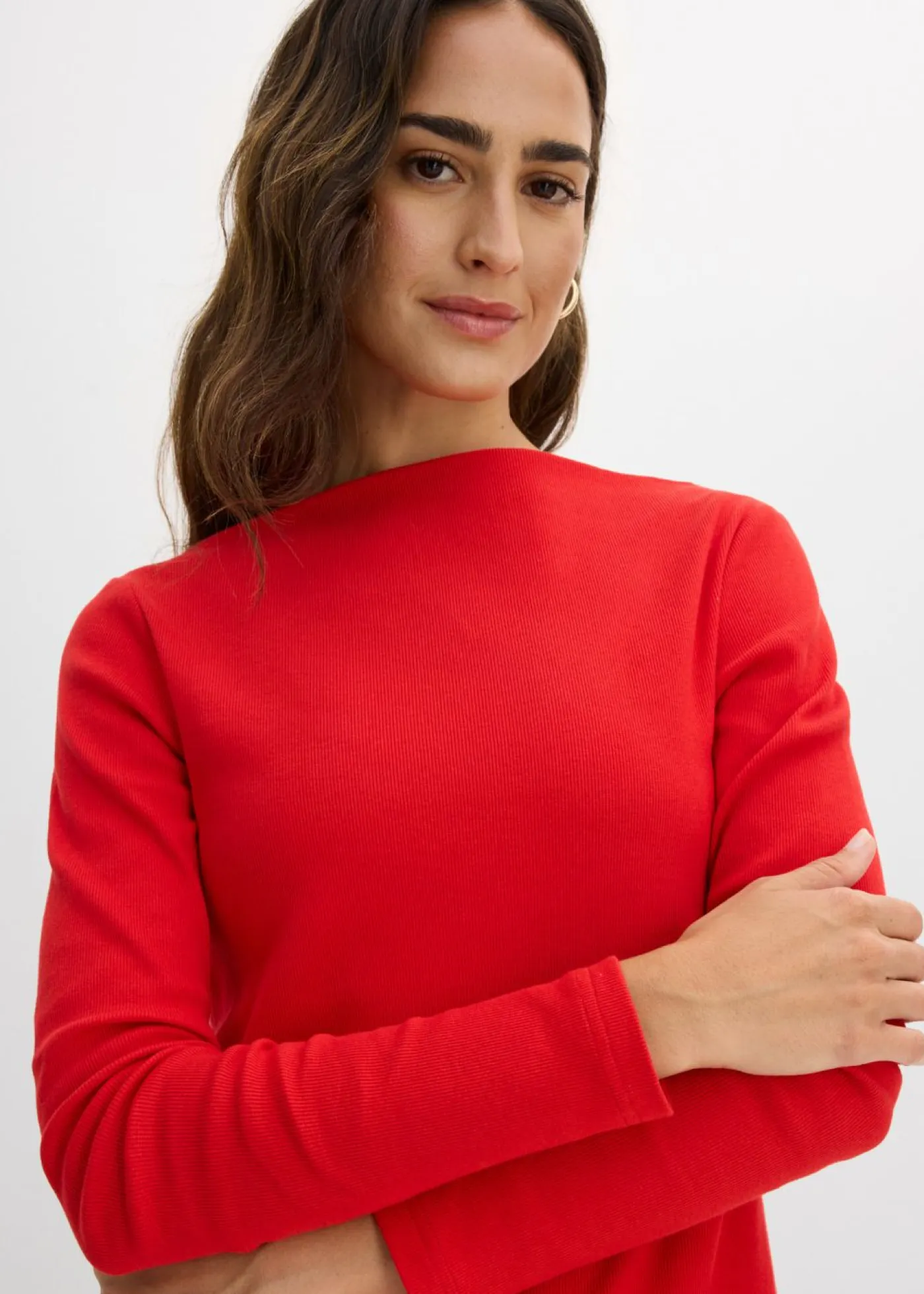 bonprix bonprix Básicos|Camisetas>Camiseta ajustada de canalé fresa