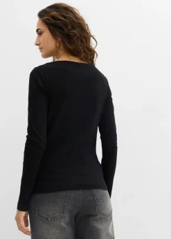 Mujer bonprix bonprix Camiseta ajustada de canalé